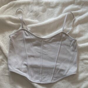 Garage White Corset Tank Top